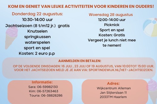 Naast het Jachtseizoen organiseert Buurts ook allerlei leuke activiteiten voor het hele gezin! Hiervoor zijn de kosten wel 2 euro. 